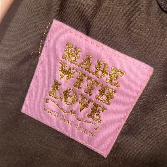 Y2K vintage Love terry cloth victoria’s Secret mini hand bag pink green purse - Picture 2 of 6